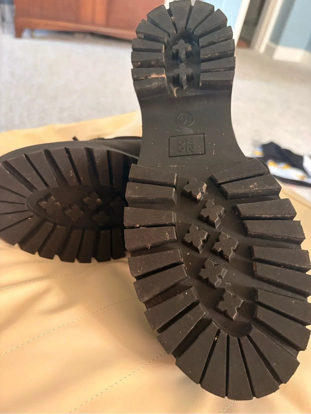 No Boundaries Brown Platform Lace-Up Shoes with Black Lug Soles